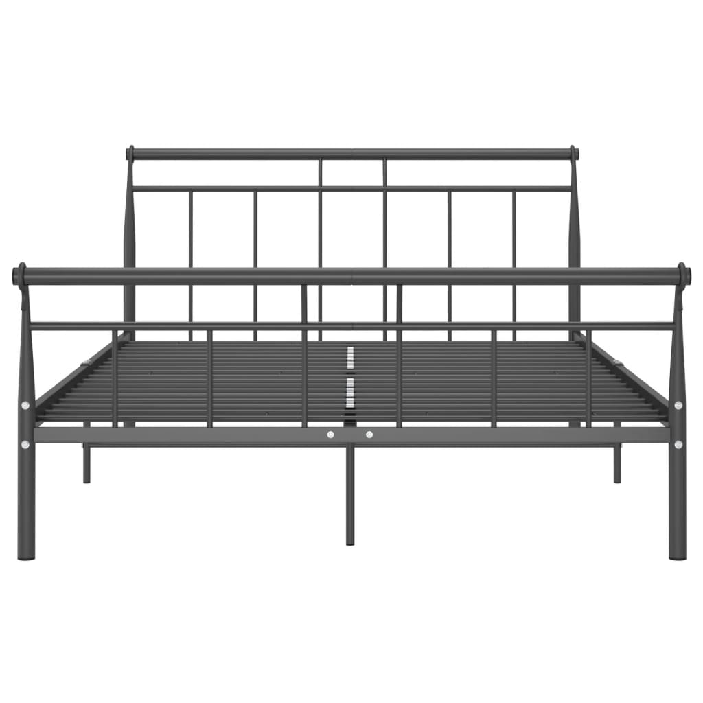vidaXL Рамка за легло, черна, метал, 140x200 cм