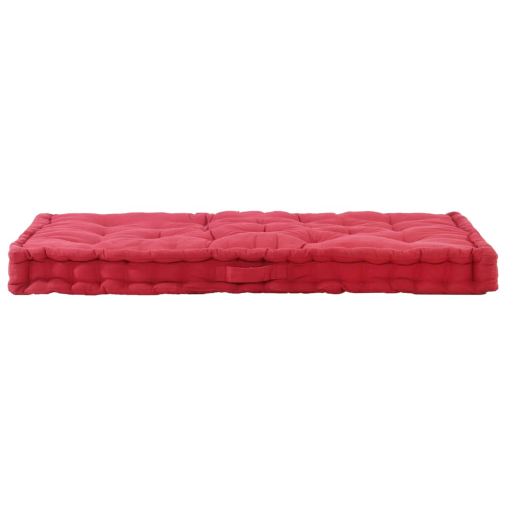 vidaXL Палетни възглавници за под, 2 бр, памук, бордо