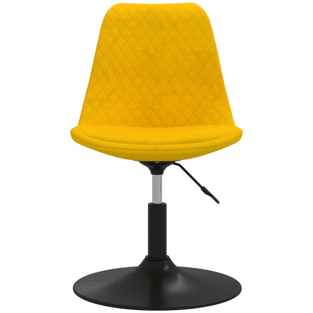 vidaXL Въртящи се трапезни столове, 4 бр, жълти, кадифе