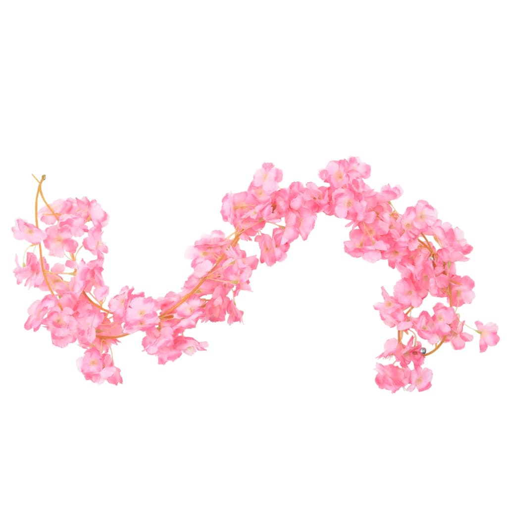 vidaXL Гирлянди от изкуствени цветя 6 бр тъмнорозови 180 см