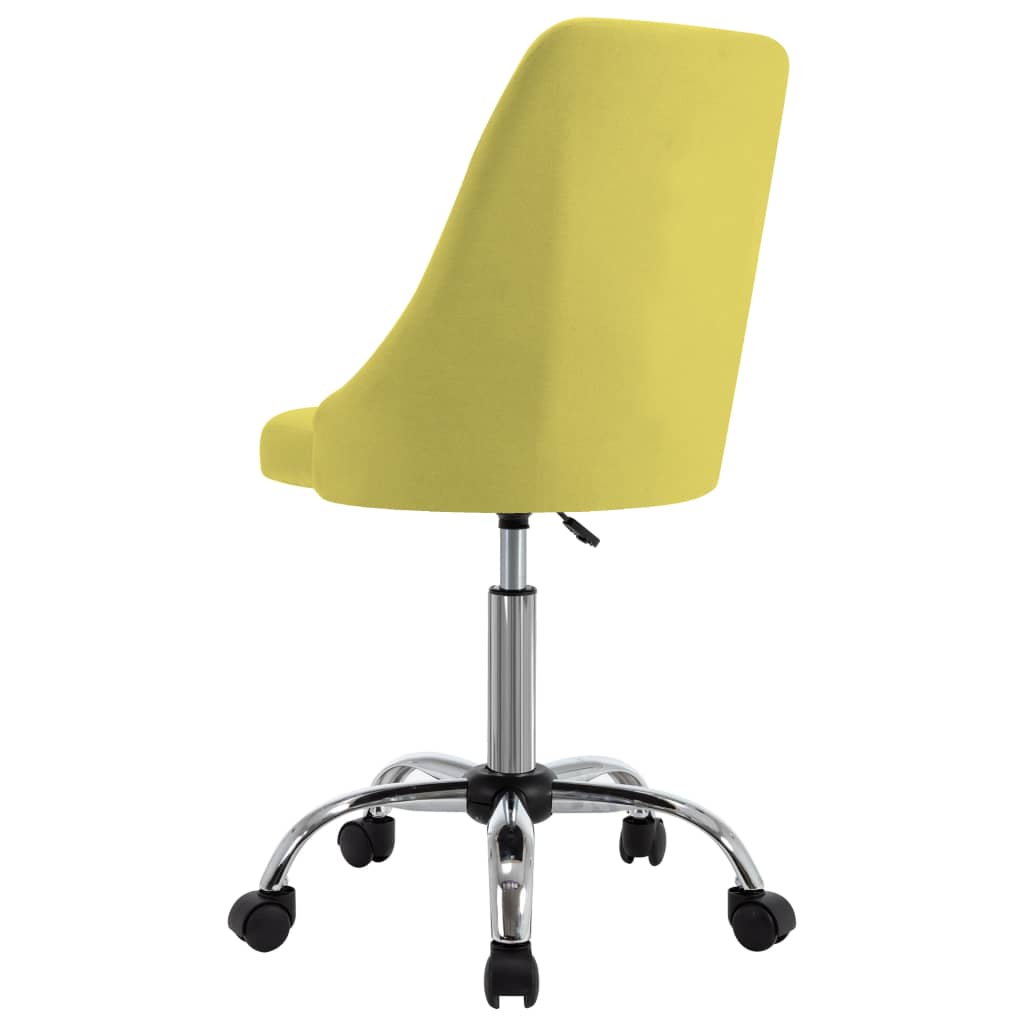vidaXL Офис столове на колелца, 2 бр, жълти, текстил