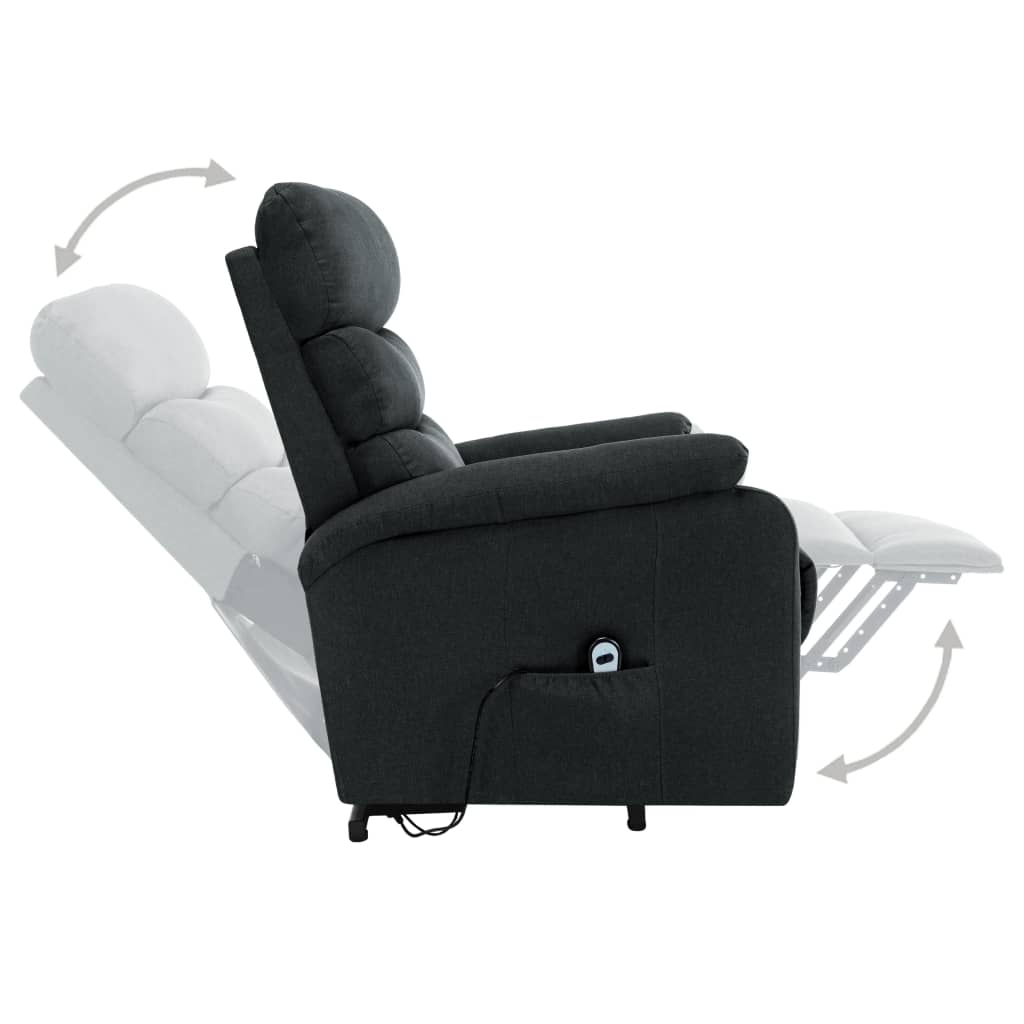 vidaXL Изправящ масажен стол, тъмносив, текстил