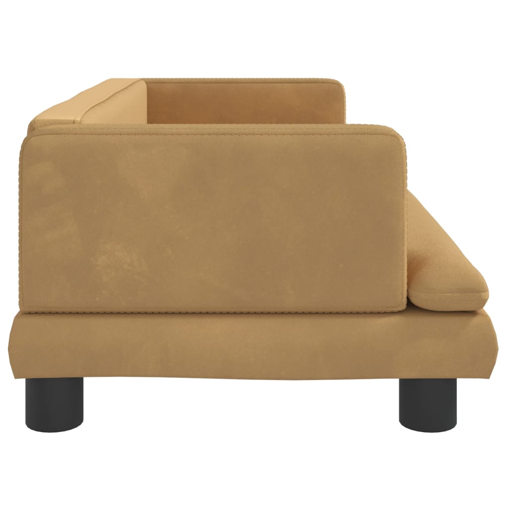 vidaXL Детски диван, Кафяв, 80x45x30 см, кадифе