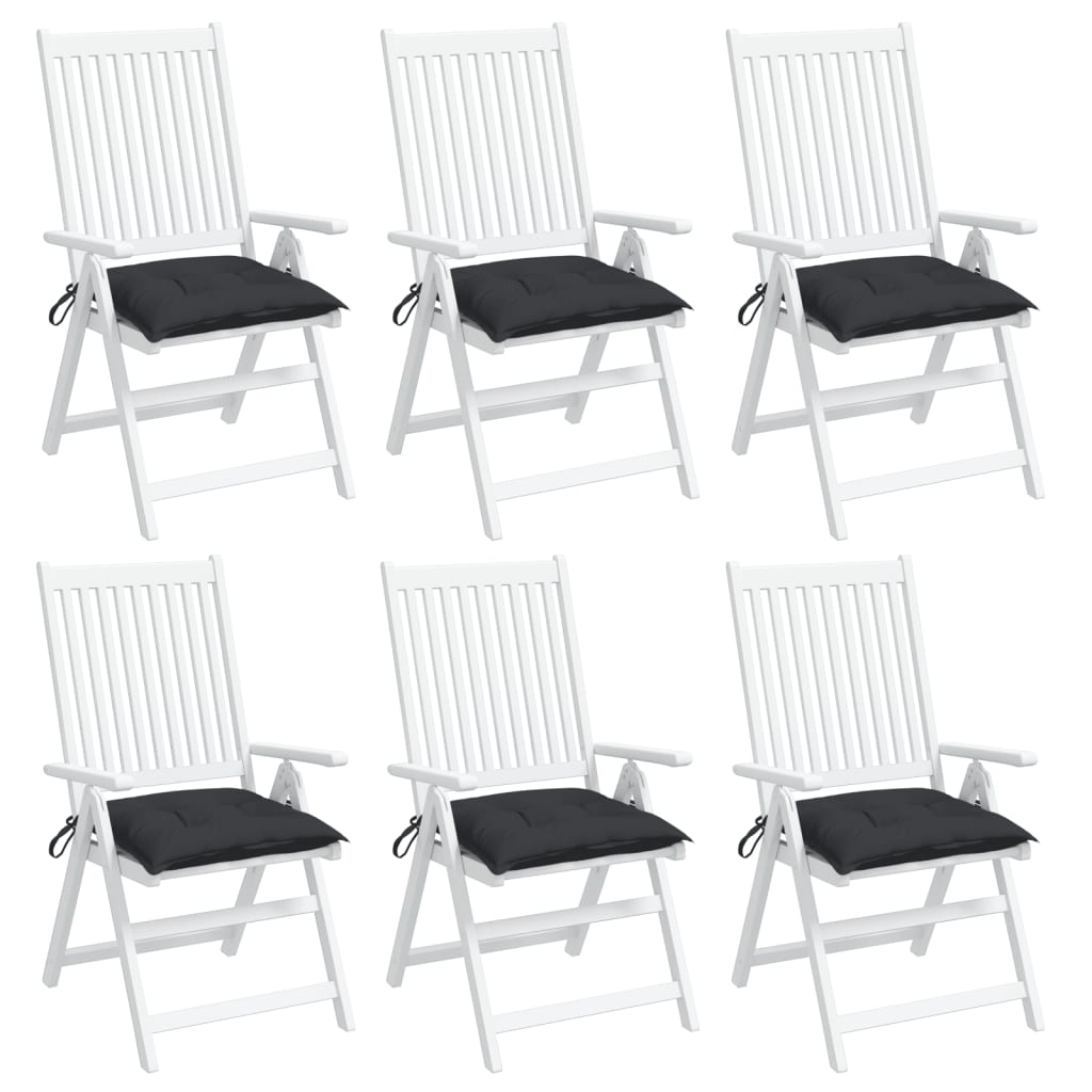 vidaXL Възглавници за столове 6 бр черни 50x50x7 см Оксфорд плат