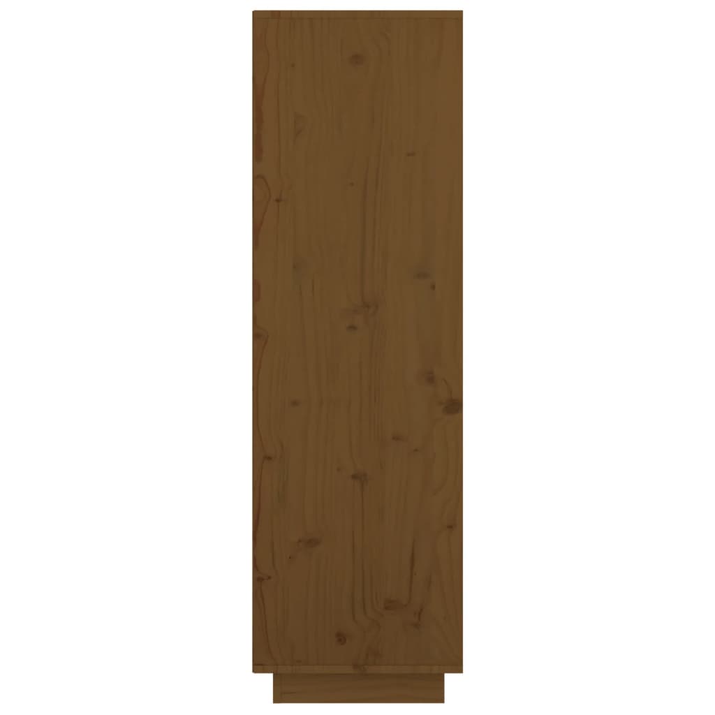 vidaXL Висок шкаф, меденокафяв, 74x35x117 см, борово дърво масив