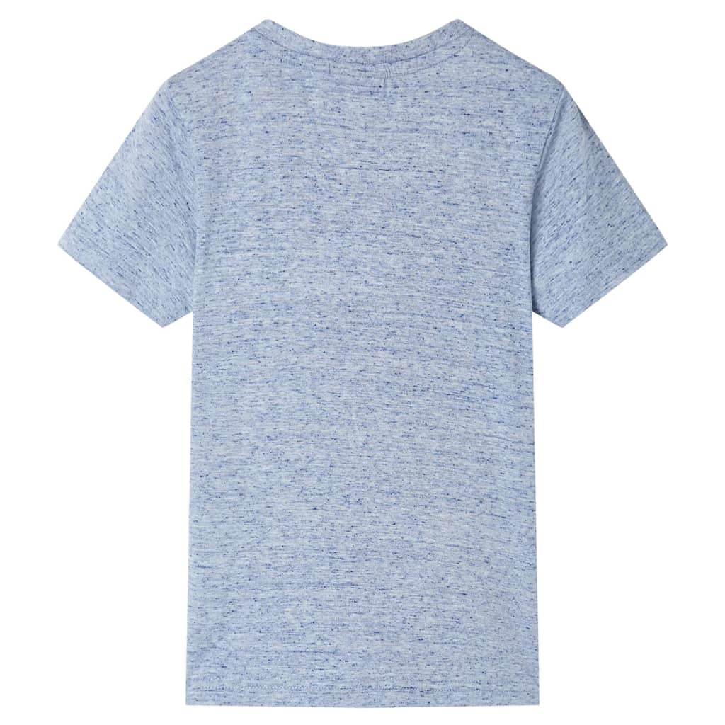 Детска тениска с къс ръкав, син меланж, 92