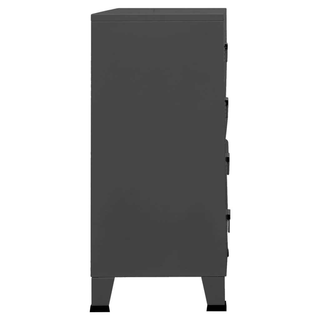 vidaXL Индустриален шкаф с чекмеджета, антрацит, 78x40x93 см, метал