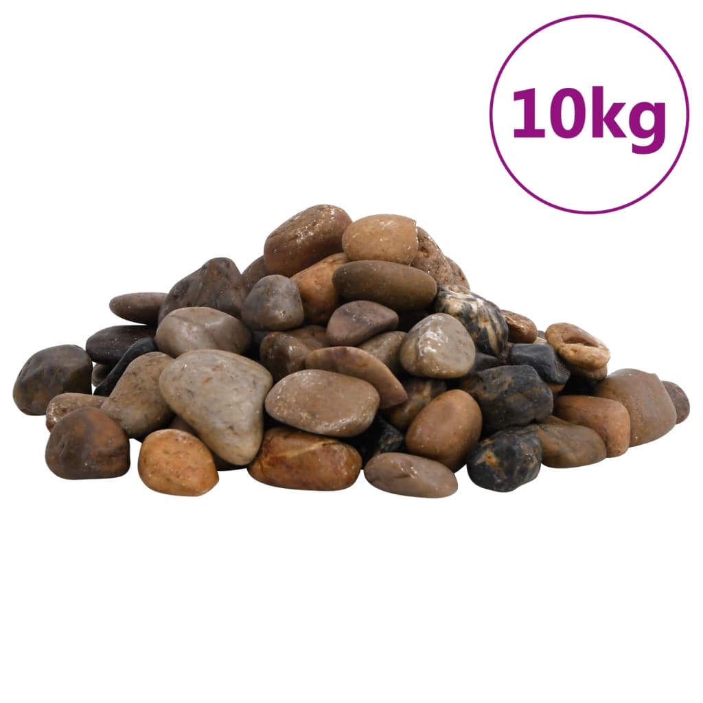vidaXL Полирани камъчета 10 кг микс цветове 2-5 см
