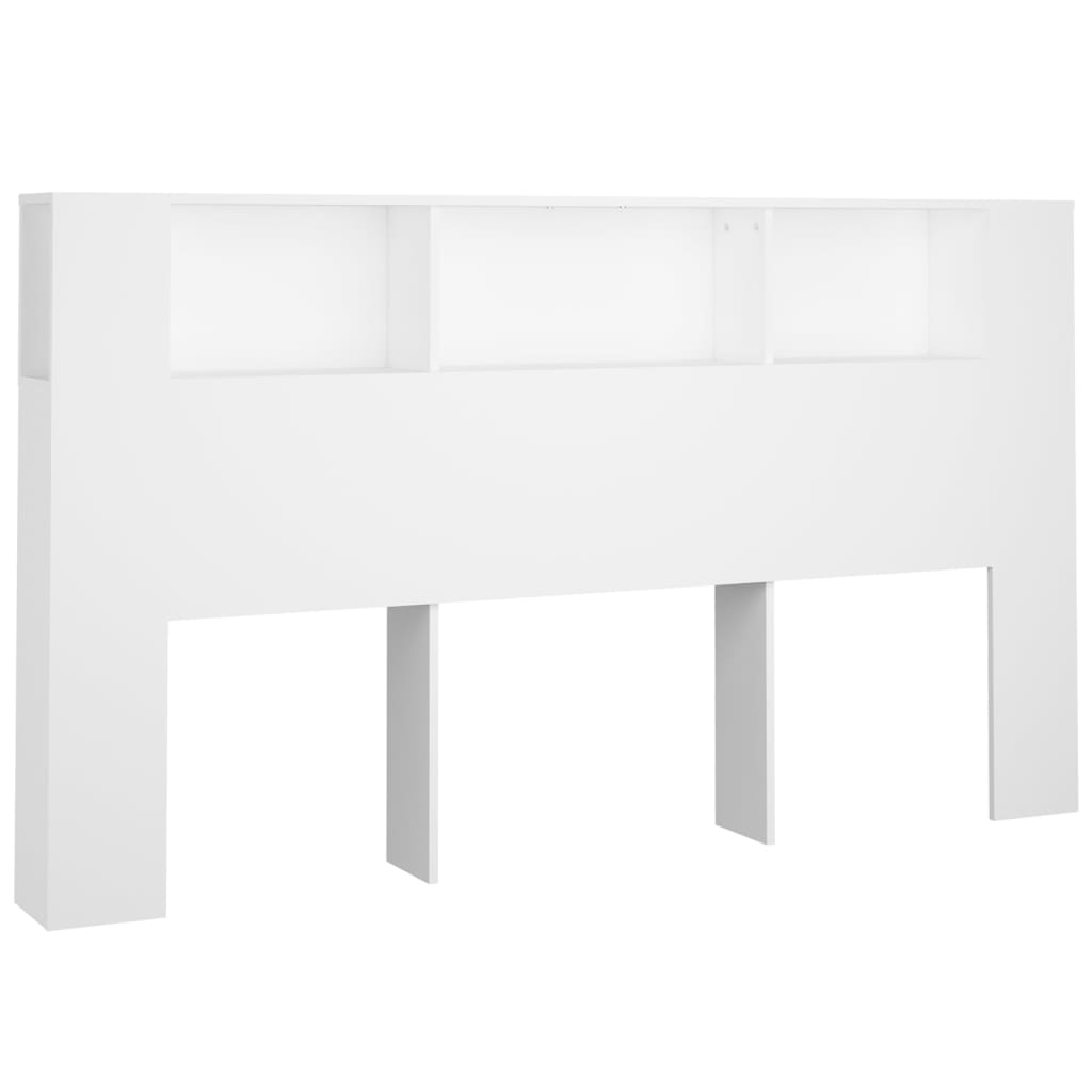 vidaXL Табла за легло тип шкаф, бяла, 180x18,5x104,5 см