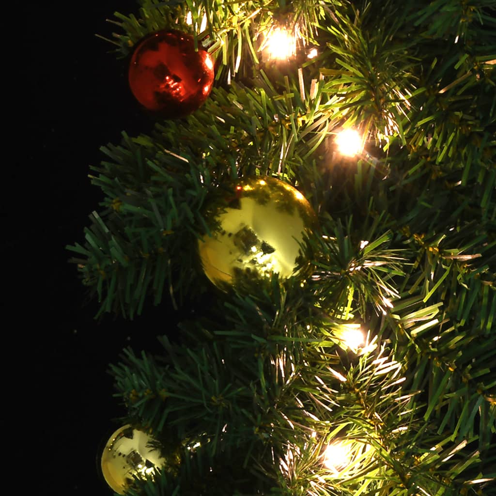 vidaXL Коледен гирлянд, декориран с топки и LED лампички, 20 м