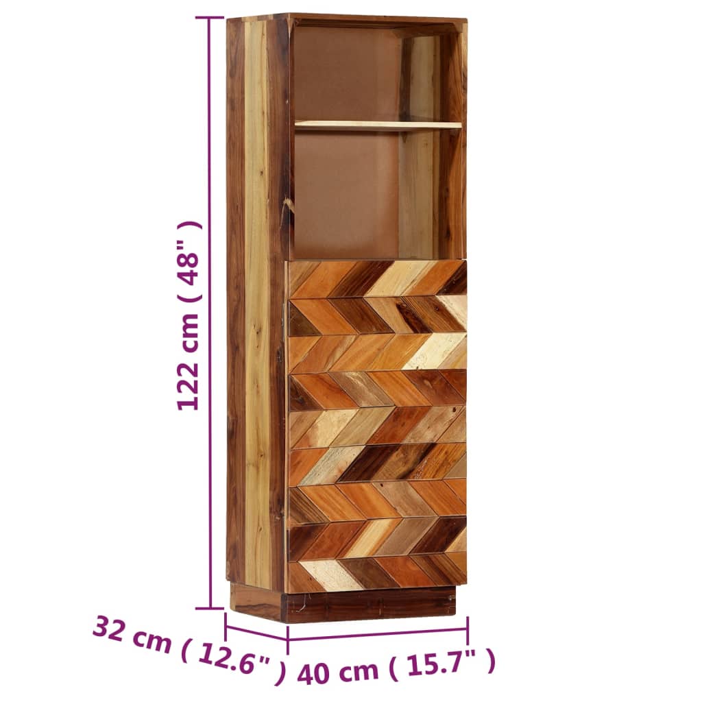vidaXL Висок шкаф, 40x32x122 см, регенерирана дървесина масив