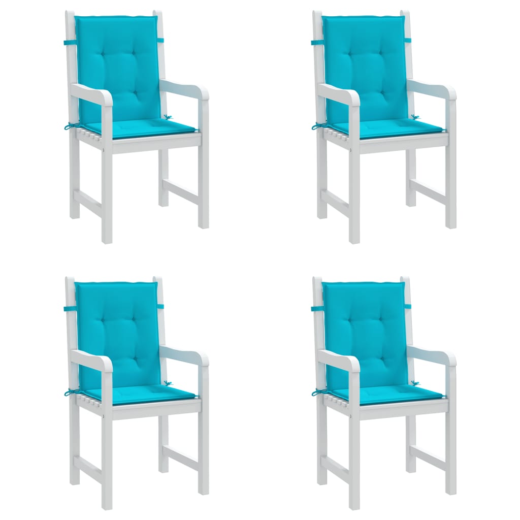 vidaXL Възглавници за столове с ниски облегалки 4 бр тюркоаз текстил
