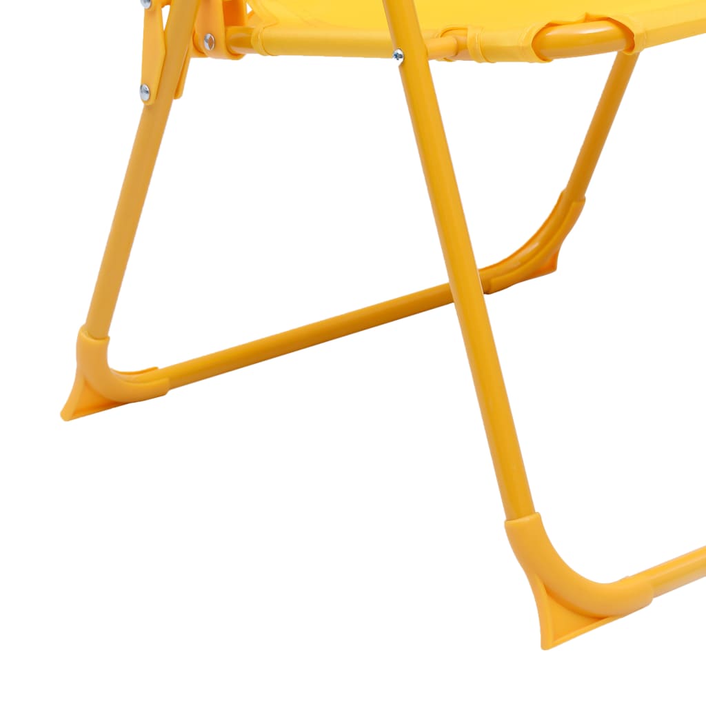 vidaXL Детски градински бистро комплект от 3 части, с чадър, жълт