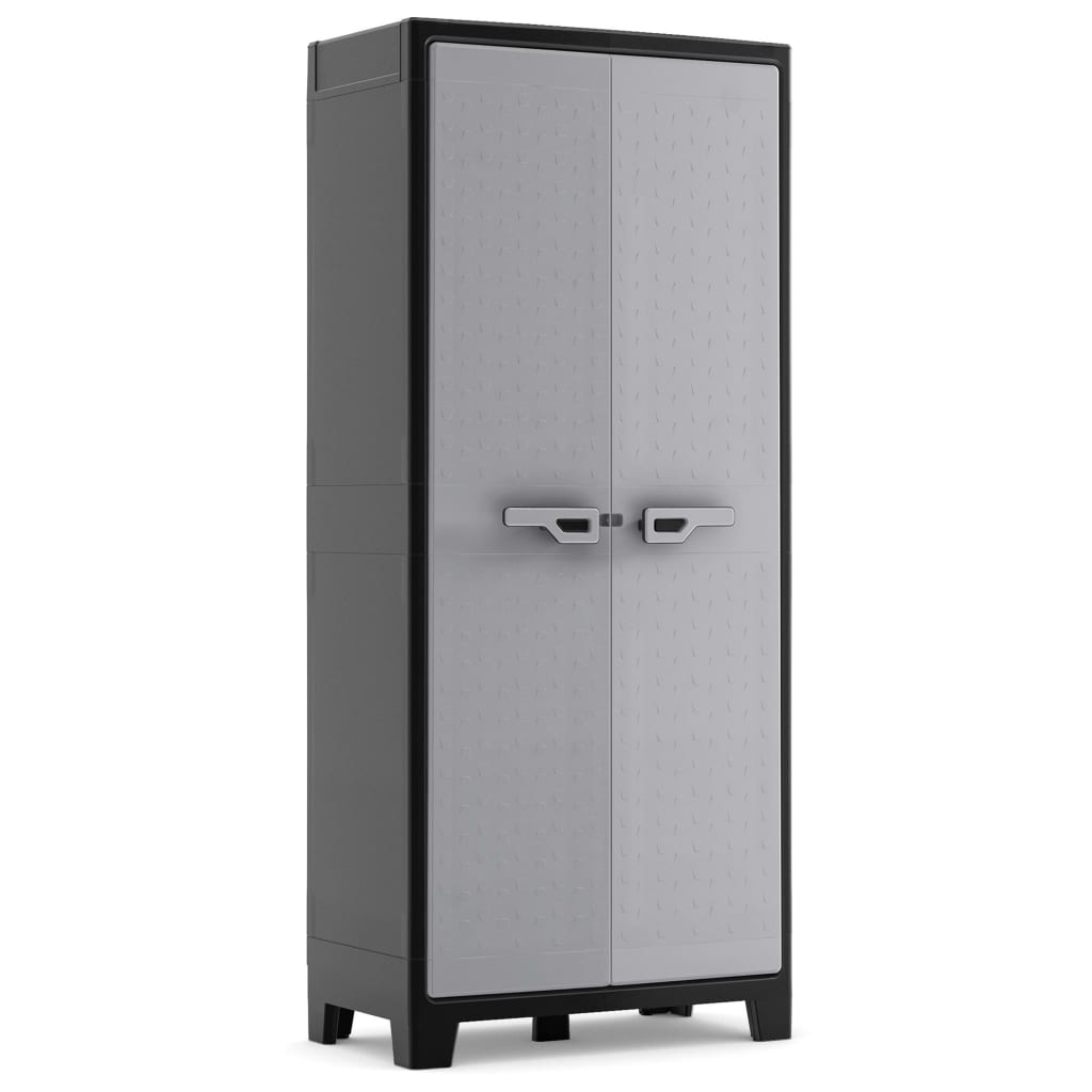 Keter Многофункционален шкаф за съхранение Titan, черно и сиво, 182 см