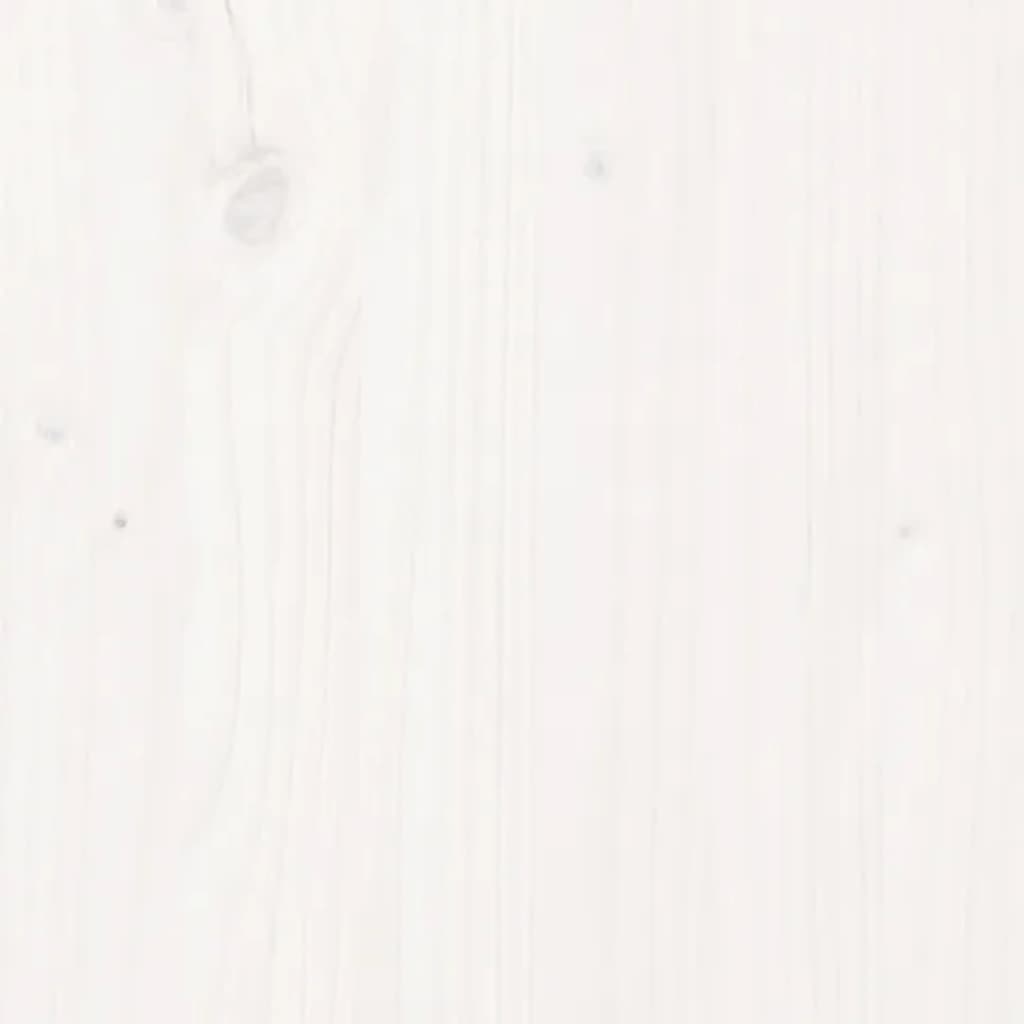vidaXL Сайдборд, бял, 100x40x75 см, бор масив