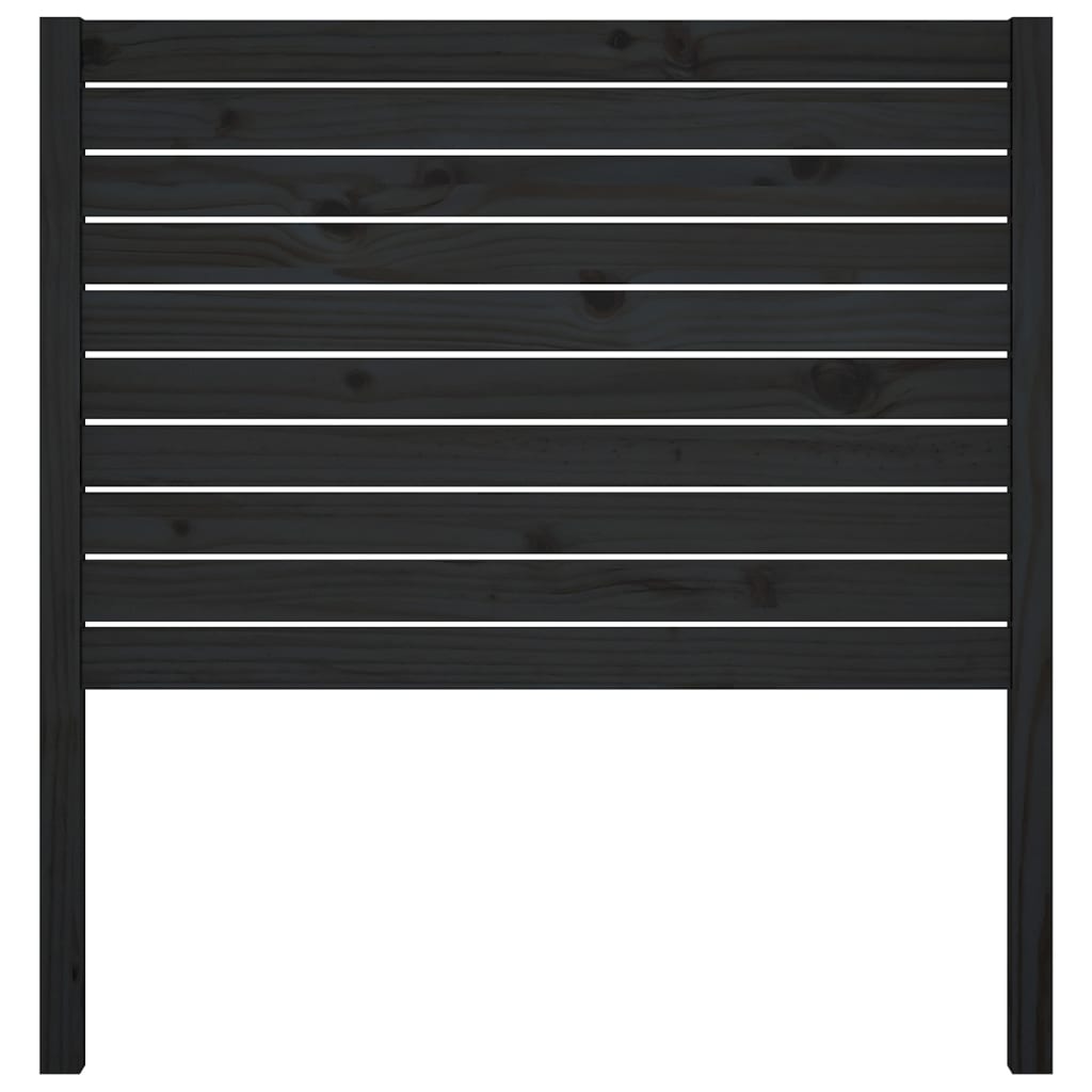 vidaXL Горна табла за легло, черна, 106x4x100 см, бор масив