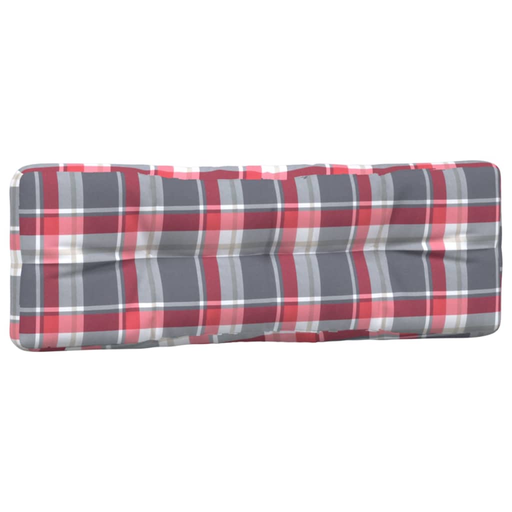 vidaXL Палетни възглавници, 3 бр, червено каре, текстил