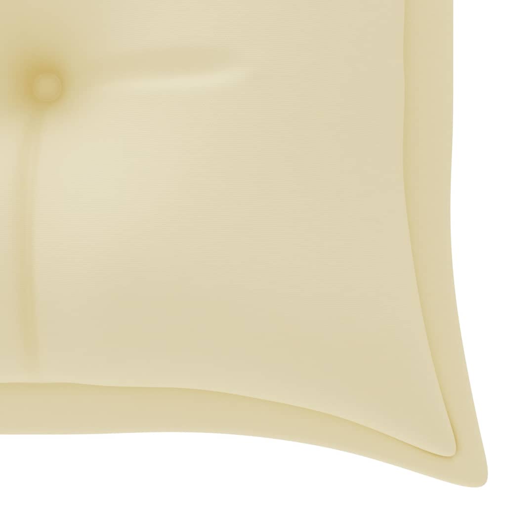vidaXL Пейка Батавия с кремава възглавница, 150 см, тик масив