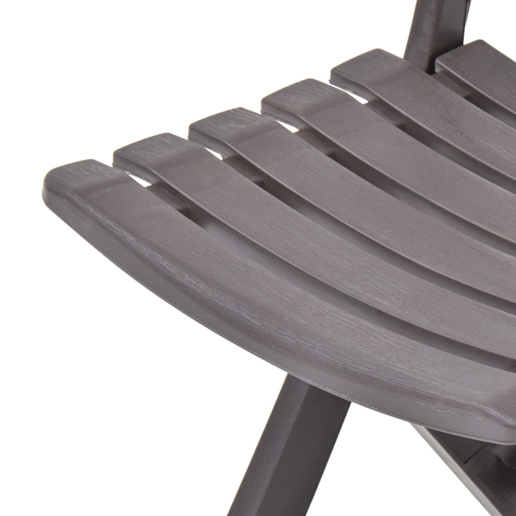 vidaXL Сгъваеми градински столове, 2 бр, пластмаса, мока