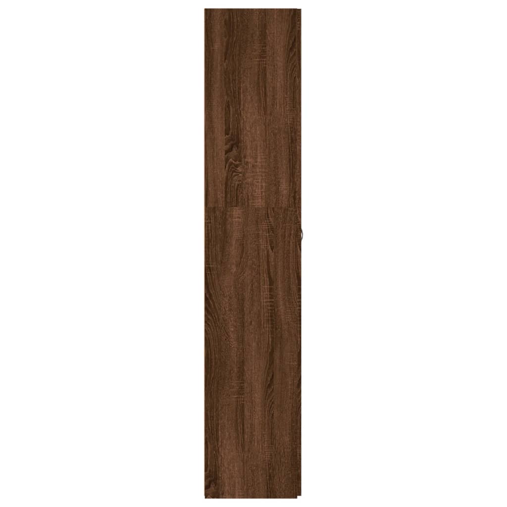 vidaXL Шкаф за обувки, кафяв дъб, 80x35,5x180 см, инженерно дърво