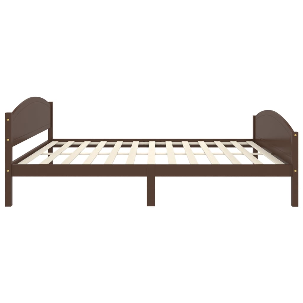 vidaXL Рамка за легло, тъмнокафява, бор масив, 160х200 см