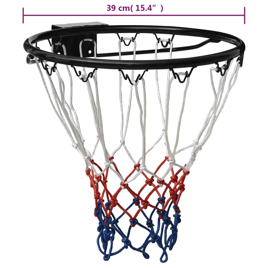 vidaXL Баскетболен ринг, черен, 39 см, стомана