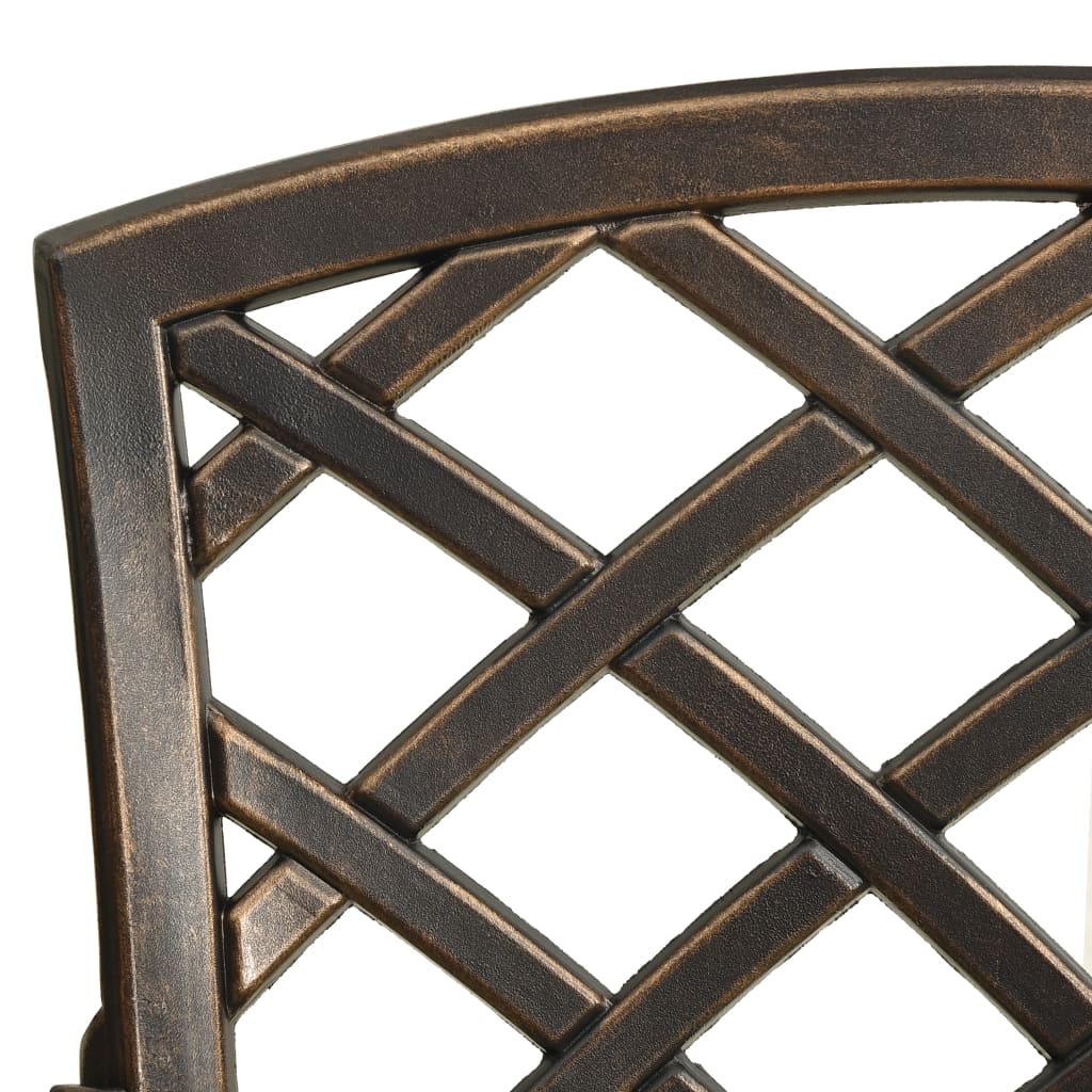 vidaXL Градински столове, 4 бр, лят алуминий, бронз
