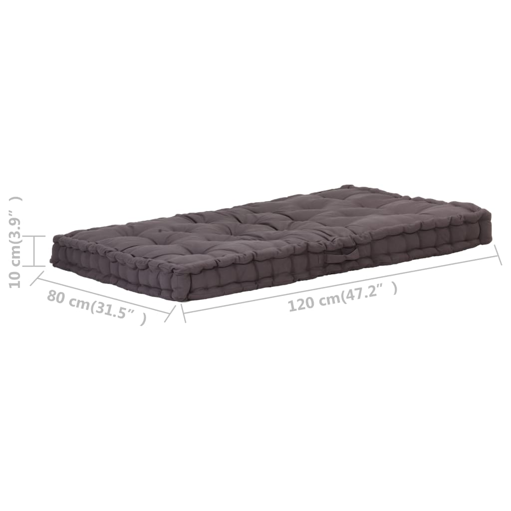 vidaXL Палетни възглавници за под, 2 бр, памук, антрацит
