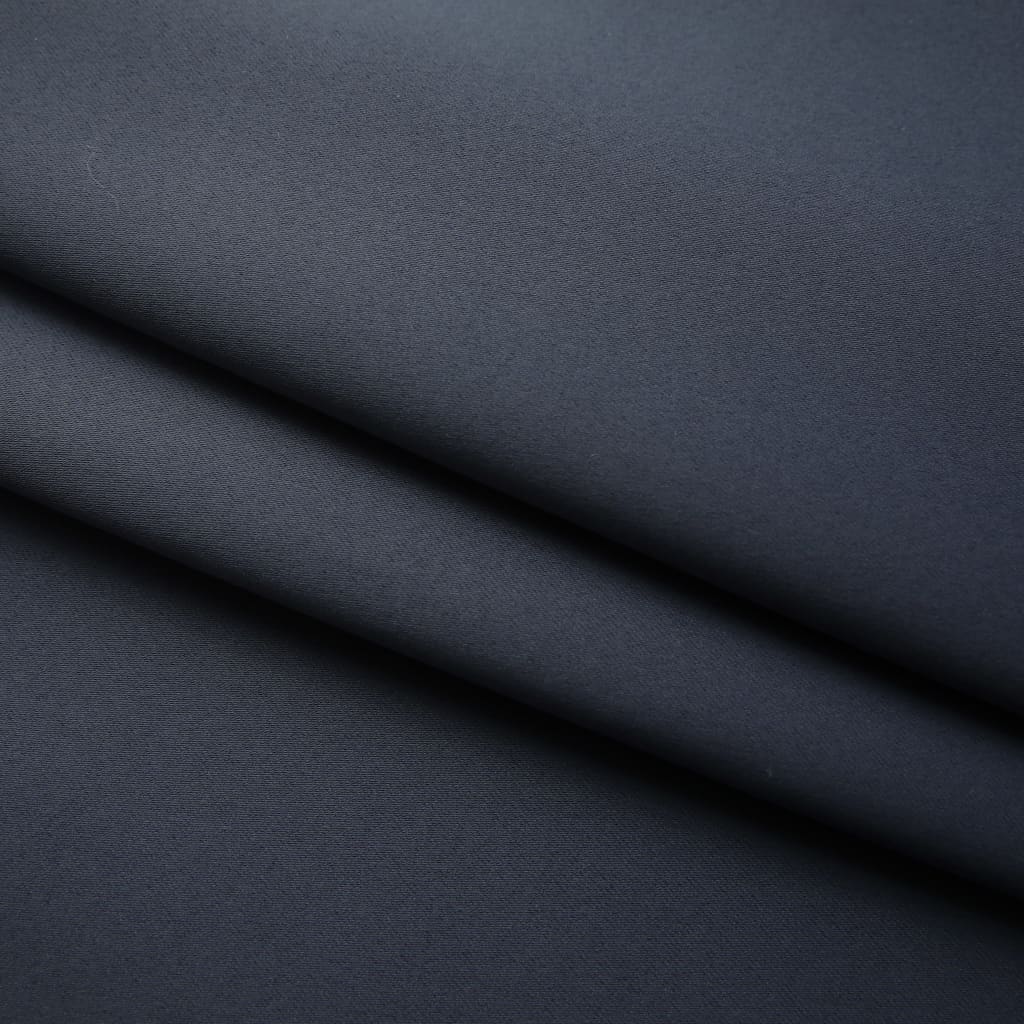 vidaXL Затъмняваща завеса с куки, антрацит, 290x245 см