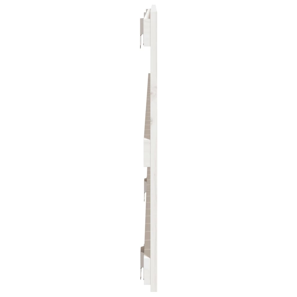 vidaXL Стенна табла за спалня, бяла, 127,5x3x60 см, борово дърво масив
