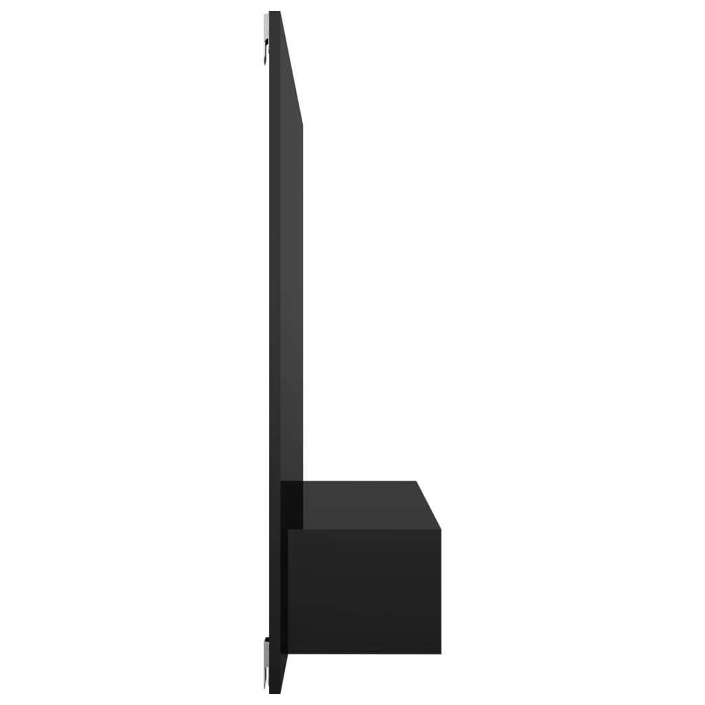vidaXL Стенен ТВ шкаф, черен гланц, 120x23,5x90 см, ПДЧ