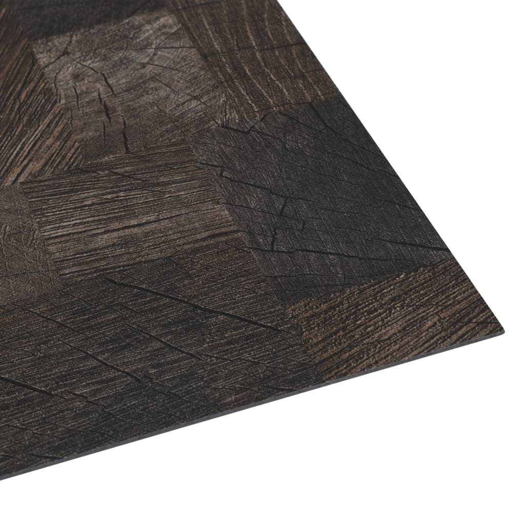 vidaXL PVC подови дъски самозалепващи 5,11 м² кафява дървесна текстура