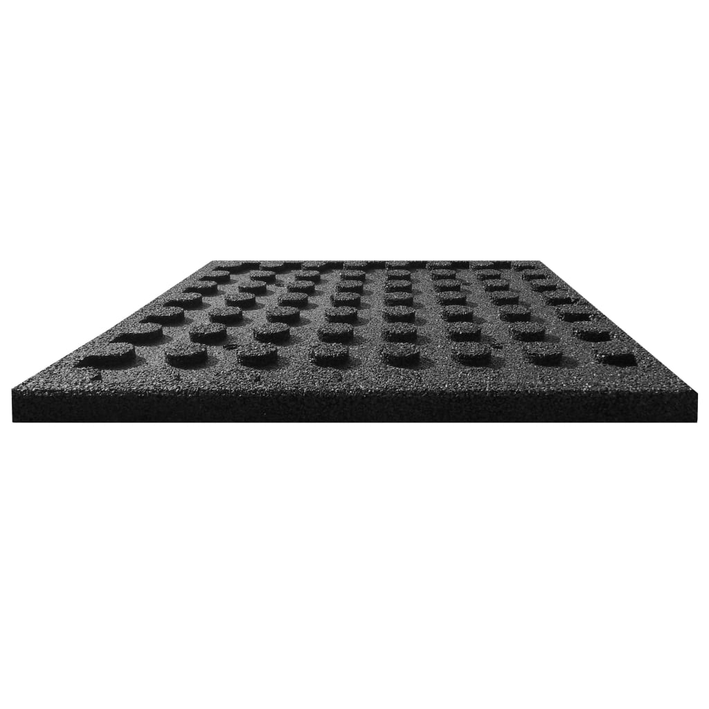 vidaXL Ударопоглъщащи каучукови плочи, 18 бр, 50x50x3 см, черни