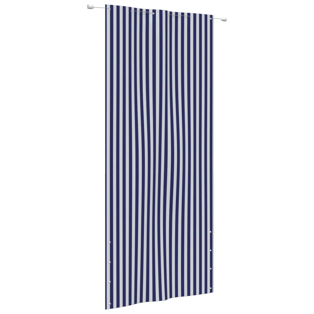 vidaXL Балконски параван, синьо и бяло, 120x240 см, оксфорд плат