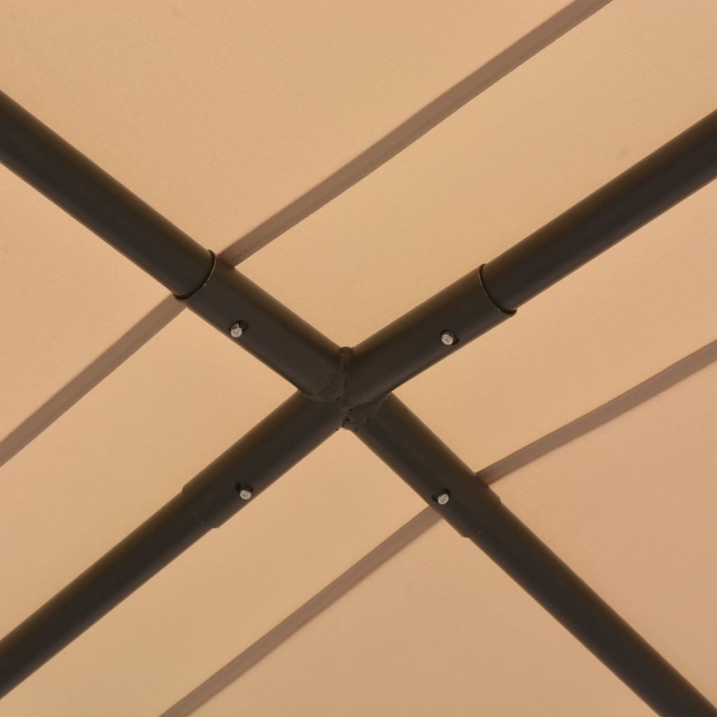 vidaXL Шатра / беседка, с покрив, 3x3 м, стомана, бежова