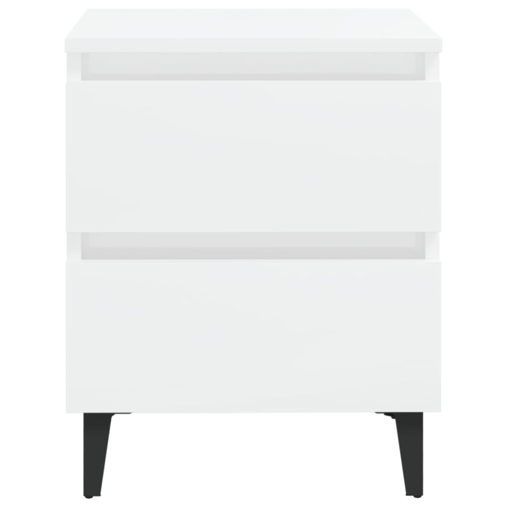vidaXL Нощни шкафчета, 2 бр, бял гланц, 40x35x50 см, ПДЧ