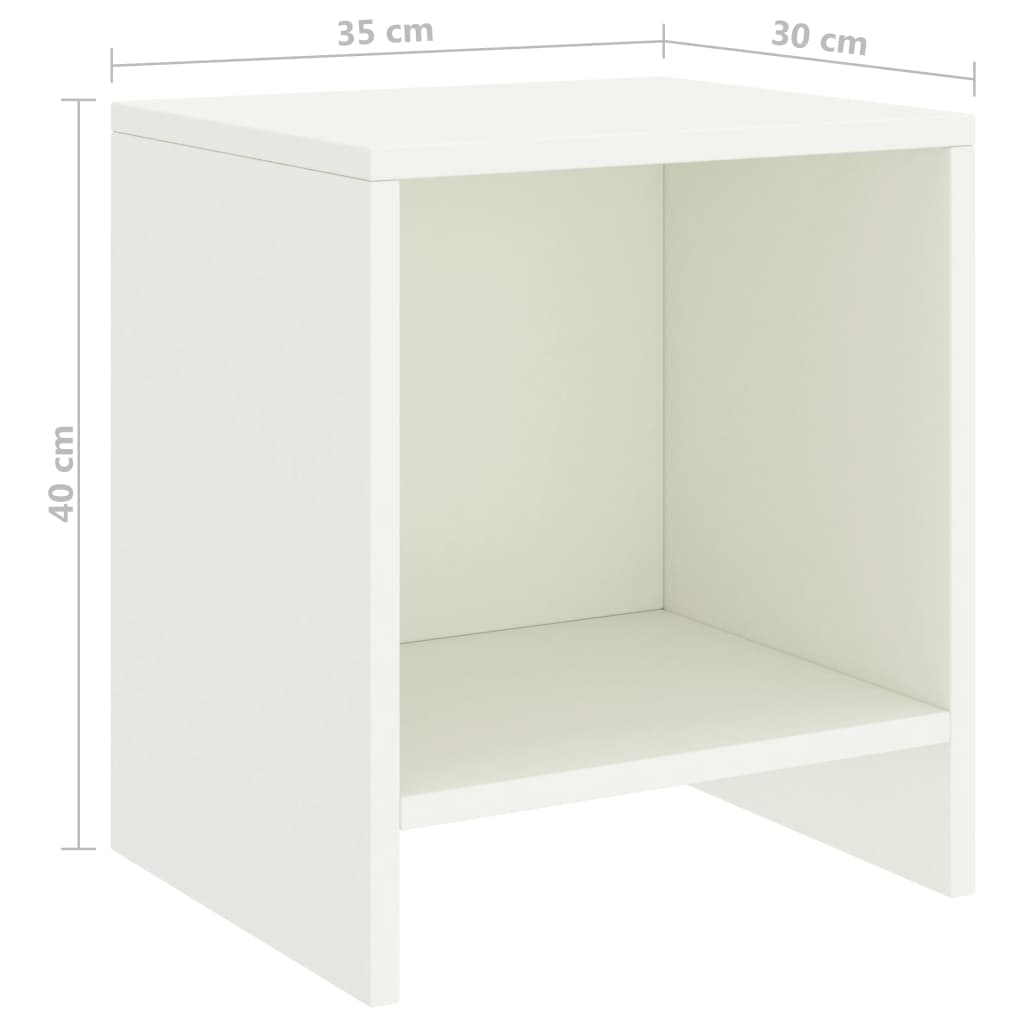 vidaXL Нощни шкафчета, 2 бр, бели, 35x30x40 см, борово дърво масив