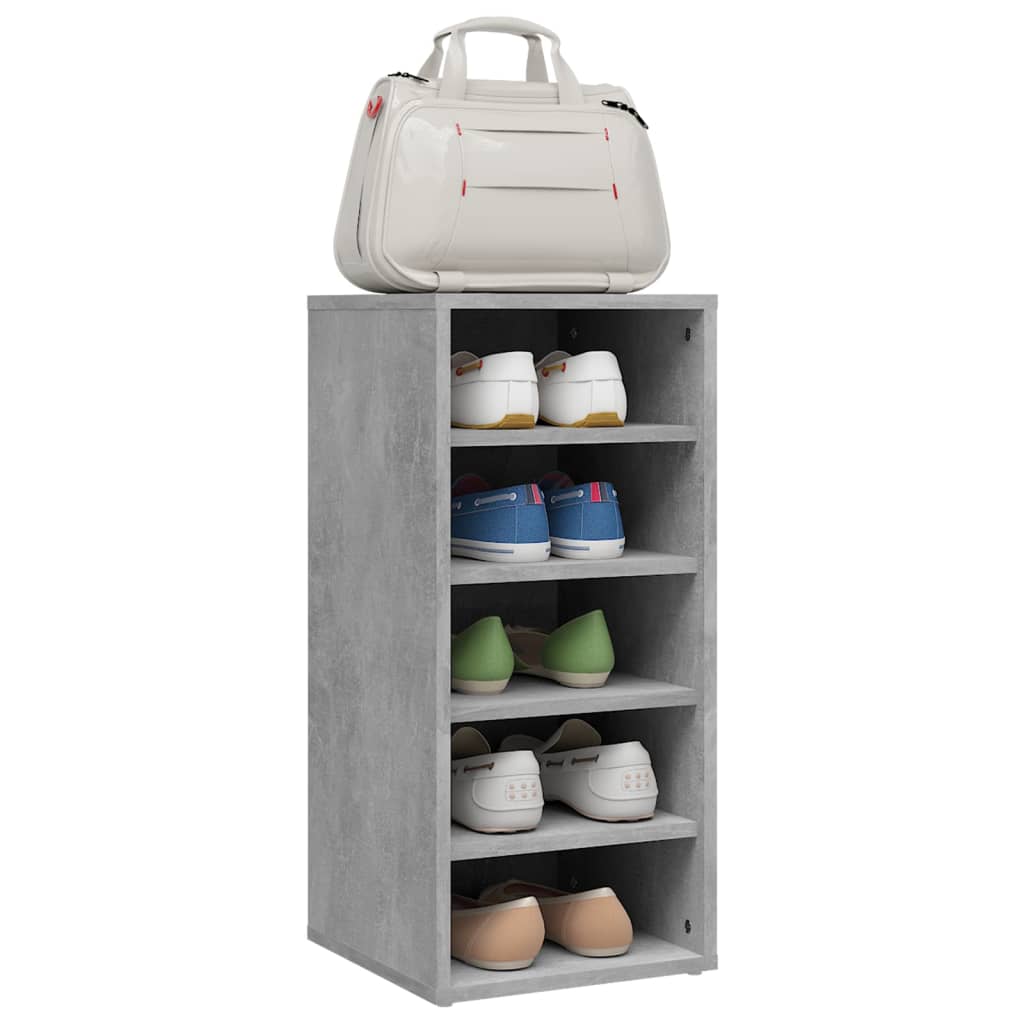 vidaXL Шкаф за обувки, бетонно сив, 31,5x35x70 см, ПДЧ