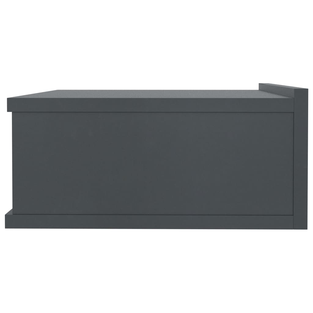 vidaXL Нощно шкафче със стенен монтаж, сиво, 40x30x15 см, ПДЧ