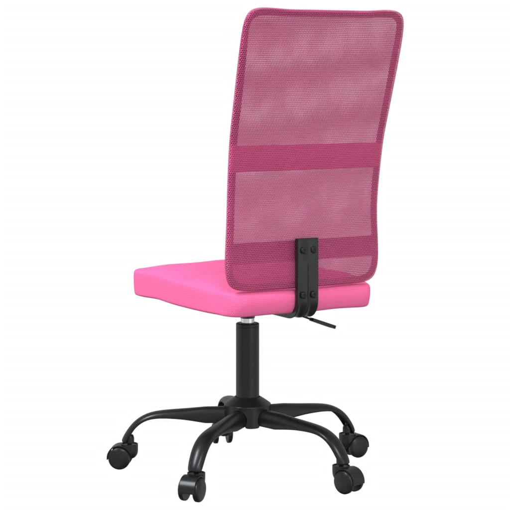 vidaXL Офис стол с регулируема височина, розов, мрежеста материя