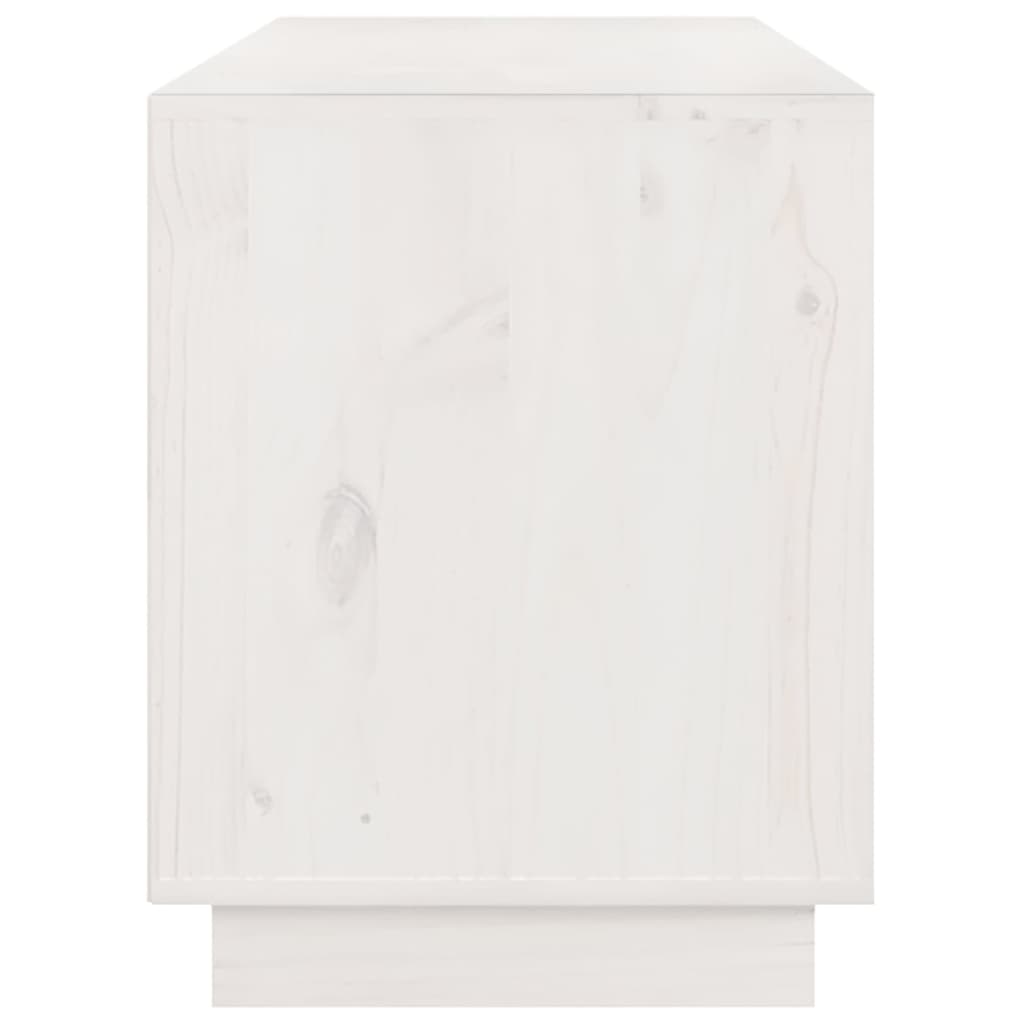 vidaXL ТВ шкаф, бял, 176x37x47,5 см, бор масив