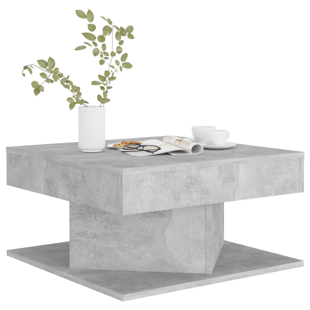 vidaXL Маса за кафе, бетонно сива, 57x57x30 см, ПДЧ