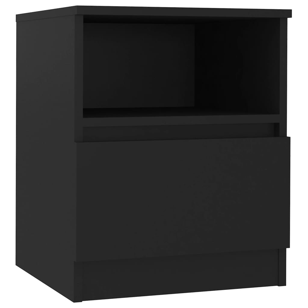 vidaXL Нощно шкафче, черно, 40x40x50 см, ПДЧ