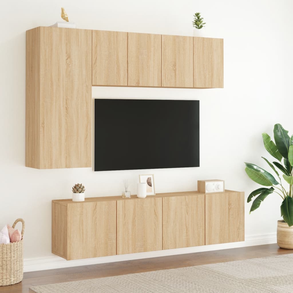 vidaXL ТВ шкаф за стенен монтаж, сонома дъб, 60x30x41 см