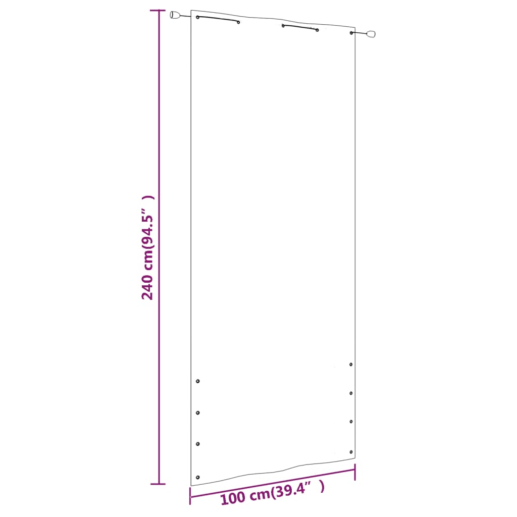 vidaXL Балконски параван, кафяв, 100x240 см, оксфорд плат