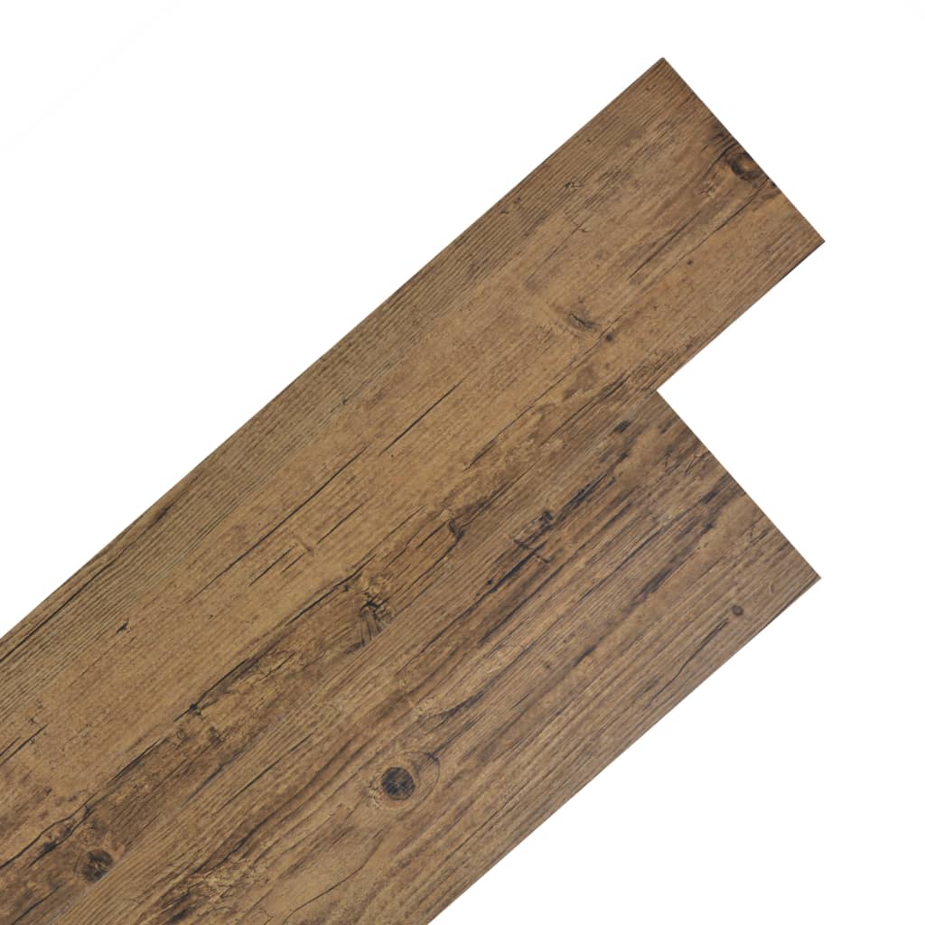 vidaXL Самозалепващи подови дъски, PVC, 2,51 м², 2 мм, орехово кафяво