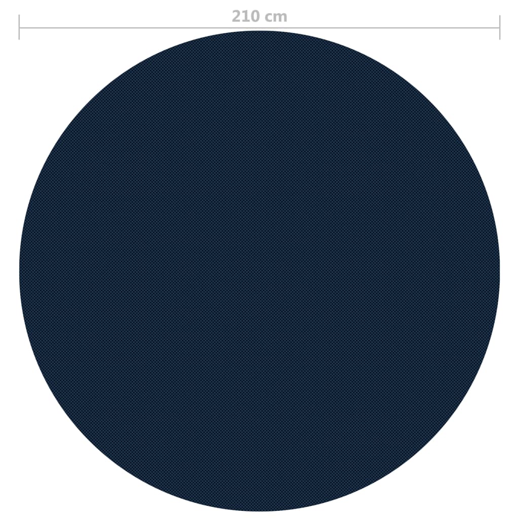 vidaXL Плаващо соларно покривало за басейн, PE, 210 см, черно и синьо