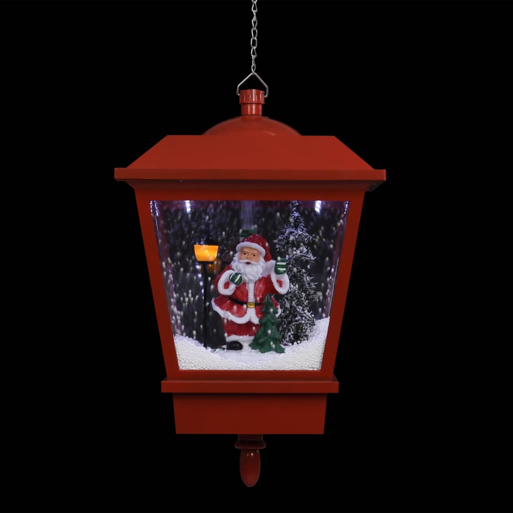 vidaXL Коледна висяща LED лампа с Дядо Коледа, червена, 27x27x45 см