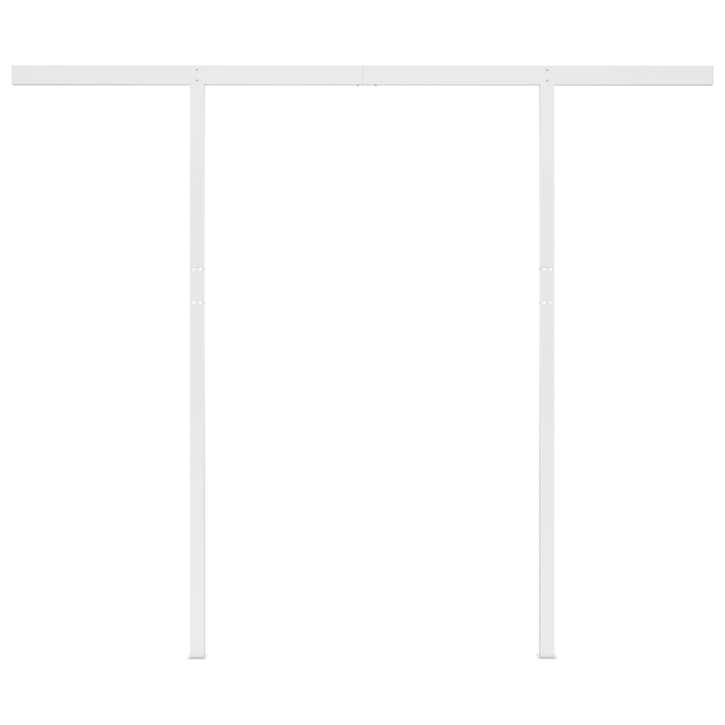 vidaXL Ръчно прибиращ се сенник с прътове, 3,5x2,5 м, синьо и бяло