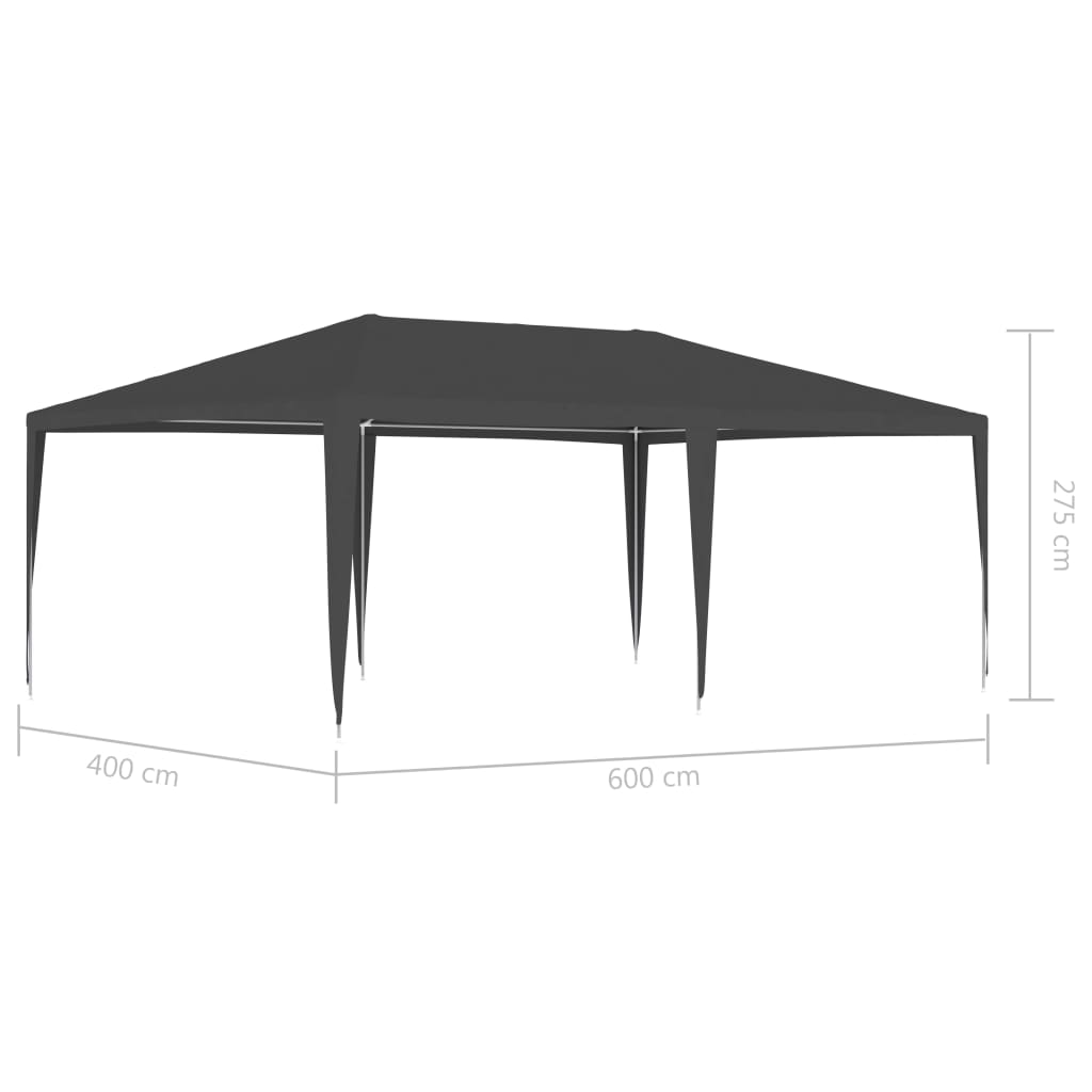 vidaXL Професионална парти шатра, 4х6 м, антрацит, 90 г/м²